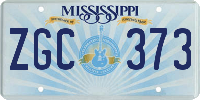 MS license plate ZGC373