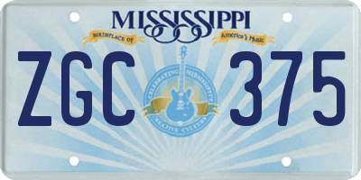 MS license plate ZGC375