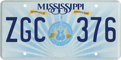 MS license plate ZGC376