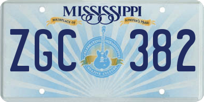 MS license plate ZGC382