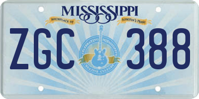 MS license plate ZGC388