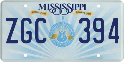 MS license plate ZGC394