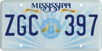MS license plate ZGC397