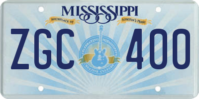 MS license plate ZGC400