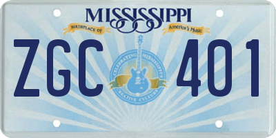 MS license plate ZGC401