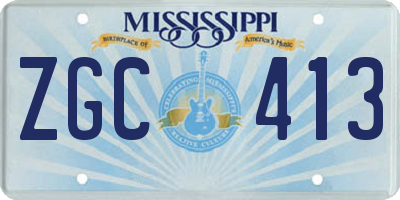 MS license plate ZGC413