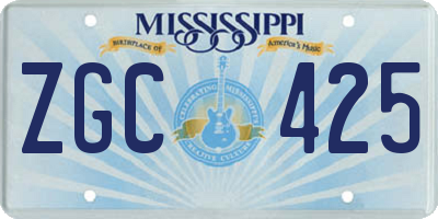 MS license plate ZGC425