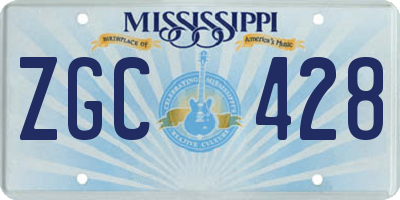 MS license plate ZGC428