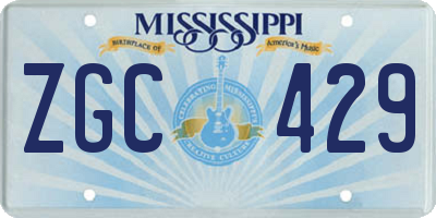 MS license plate ZGC429