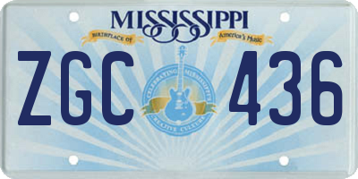 MS license plate ZGC436