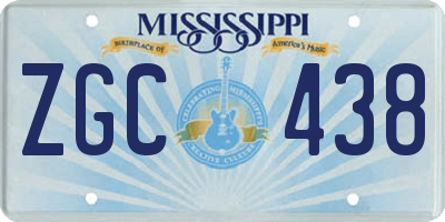 MS license plate ZGC438