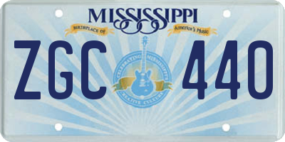 MS license plate ZGC440