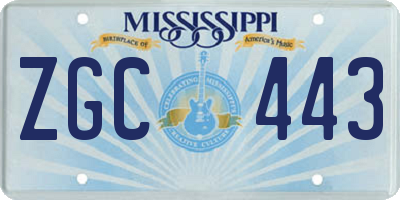 MS license plate ZGC443