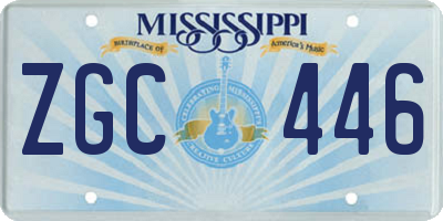 MS license plate ZGC446
