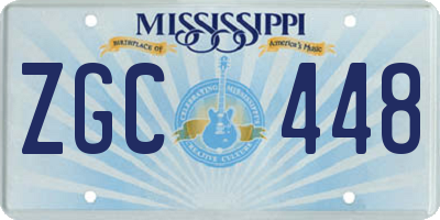 MS license plate ZGC448