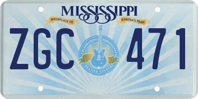 MS license plate ZGC471