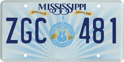 MS license plate ZGC481