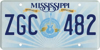 MS license plate ZGC482