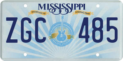 MS license plate ZGC485