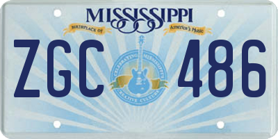 MS license plate ZGC486