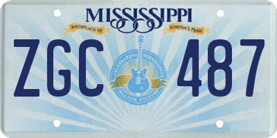 MS license plate ZGC487