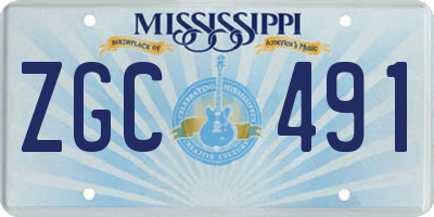 MS license plate ZGC491