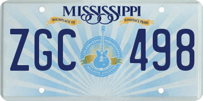 MS license plate ZGC498