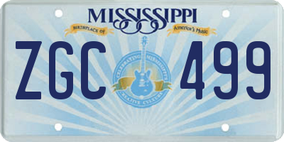 MS license plate ZGC499