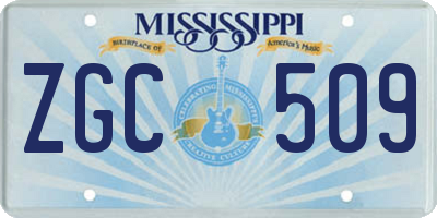 MS license plate ZGC509