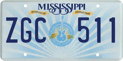 MS license plate ZGC511