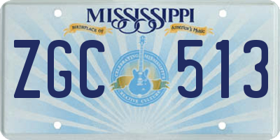 MS license plate ZGC513