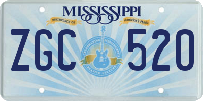 MS license plate ZGC520
