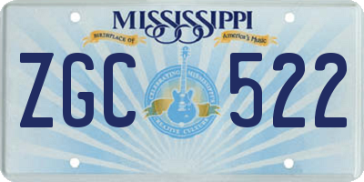 MS license plate ZGC522