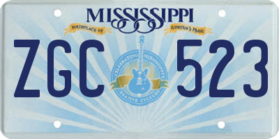 MS license plate ZGC523