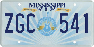 MS license plate ZGC541
