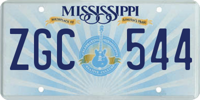 MS license plate ZGC544