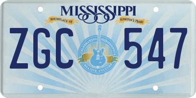 MS license plate ZGC547