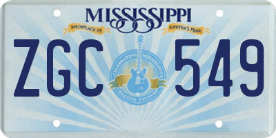 MS license plate ZGC549