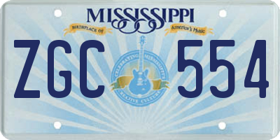 MS license plate ZGC554