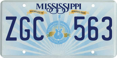 MS license plate ZGC563