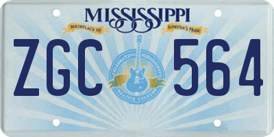 MS license plate ZGC564
