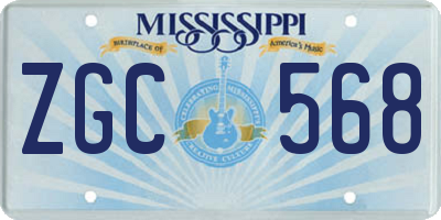 MS license plate ZGC568