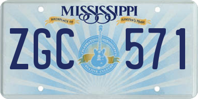 MS license plate ZGC571