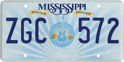 MS license plate ZGC572