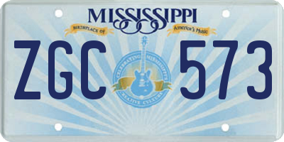 MS license plate ZGC573