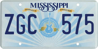 MS license plate ZGC575