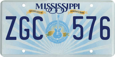 MS license plate ZGC576