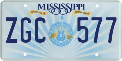 MS license plate ZGC577
