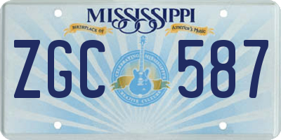 MS license plate ZGC587