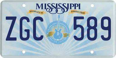 MS license plate ZGC589